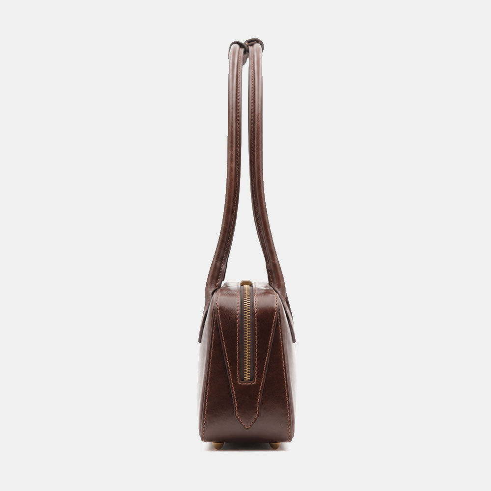 Bowler Bag ViaVerdi in Dark Brown Leather Made in Italy – Line Firenze