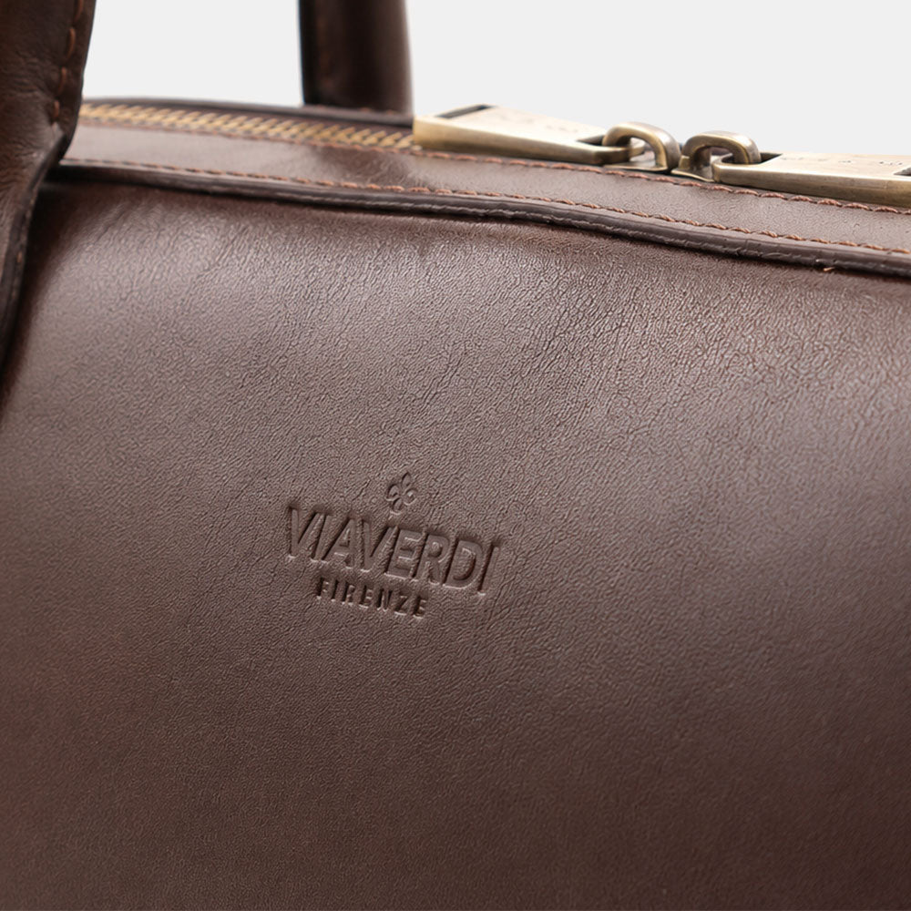 Bowler Bag ViaVerdi in Dark Brown Leather Made in Italy – Line Firenze