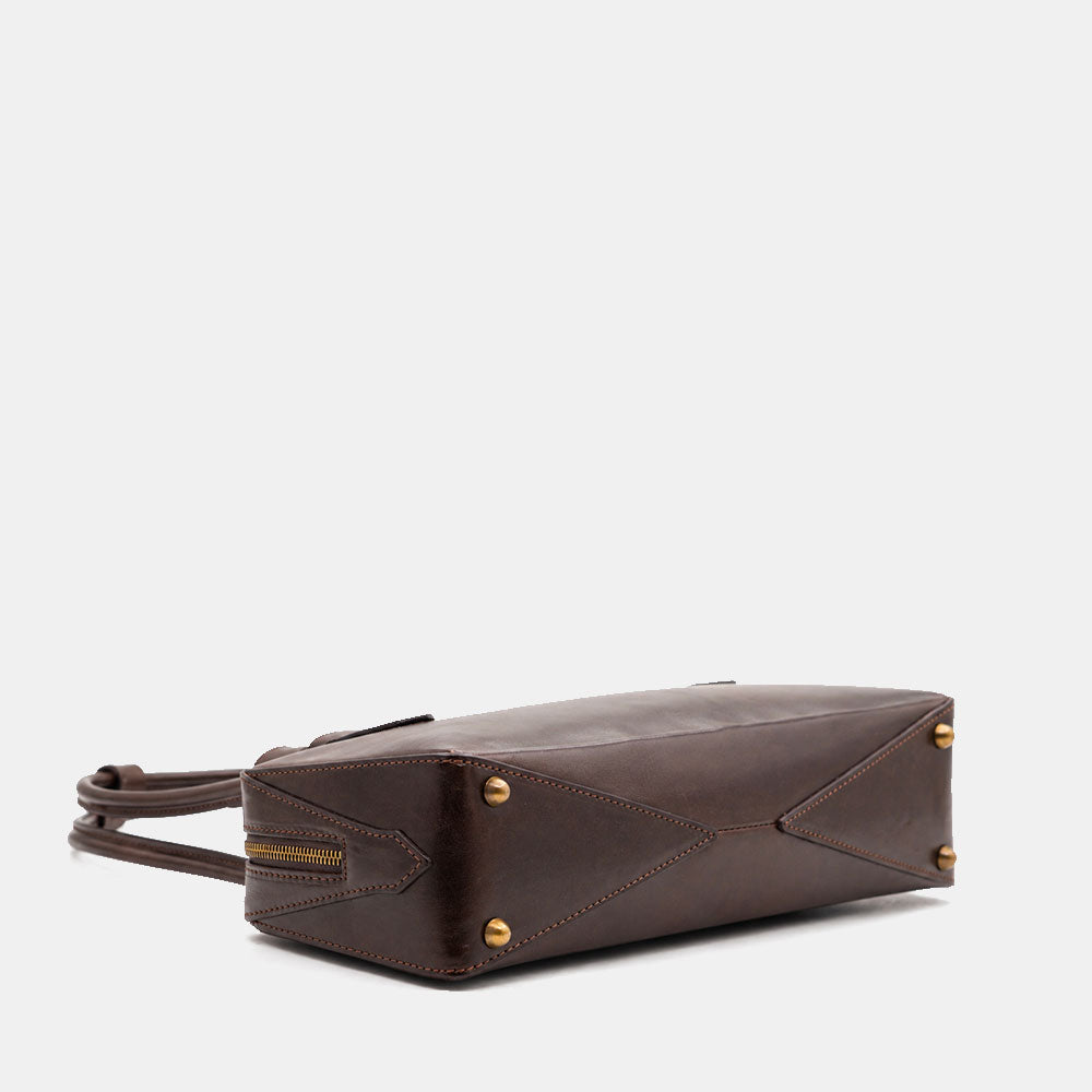 Bowler Bag ViaVerdi in Dark Brown Leather Made in Italy – Line Firenze