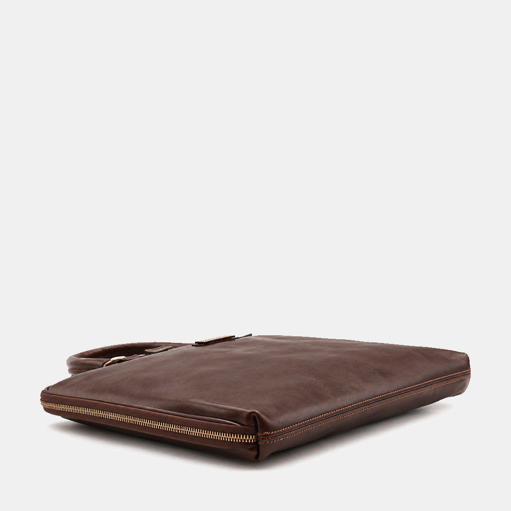 Borsa Sottile Porta Pc 15.6 e Documenti VIAVERDI in Pelle Testa di Moro Made in Italy Linea Firenze