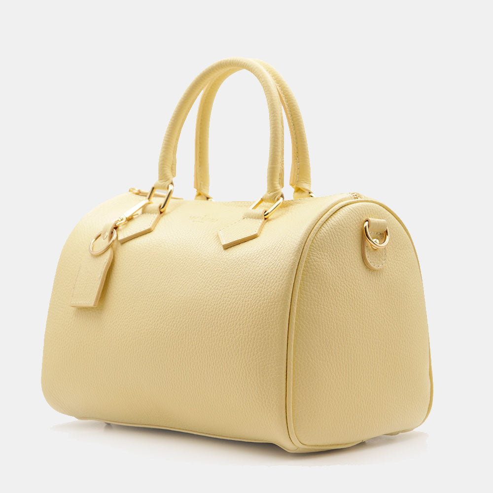 Borsa Bauletto in Pelle Gialla VIAVERDI Made in Italy Linea San Gimignano