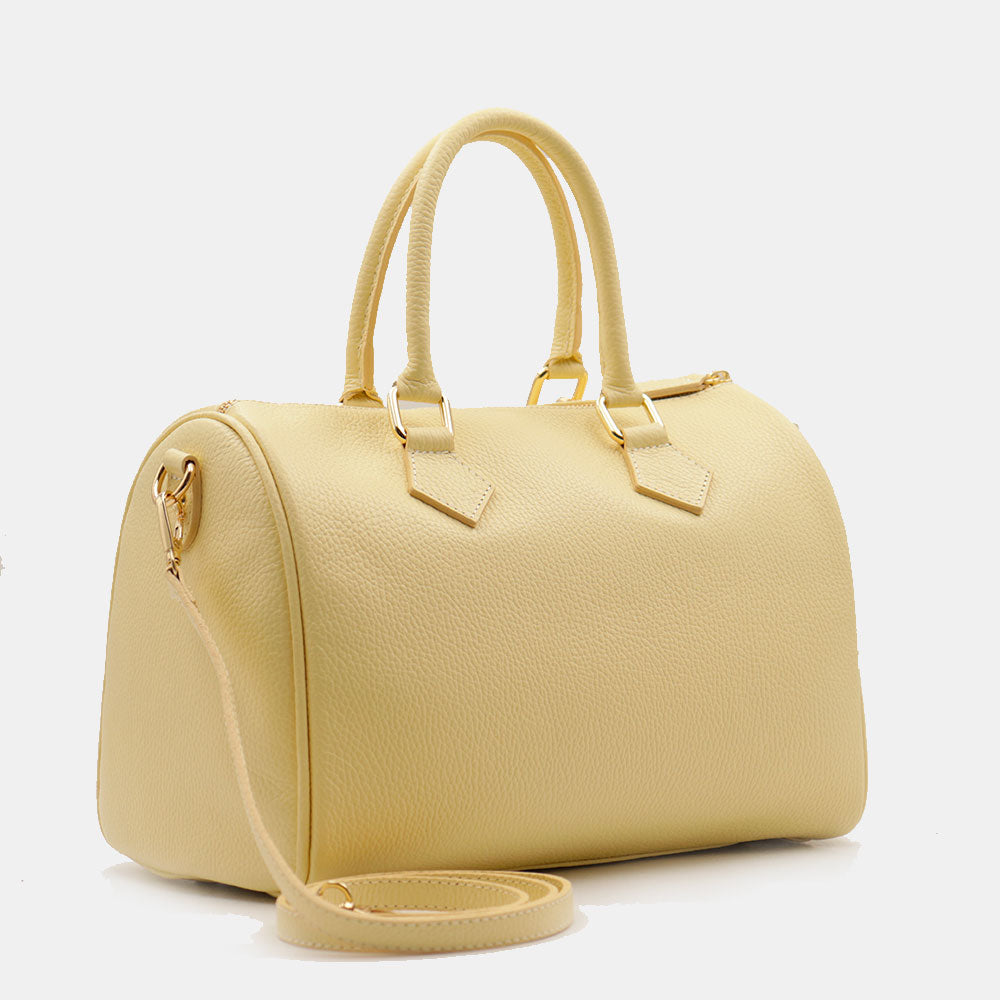 Borsa Bauletto in Pelle Gialla VIAVERDI Made in Italy Linea San Gimignano