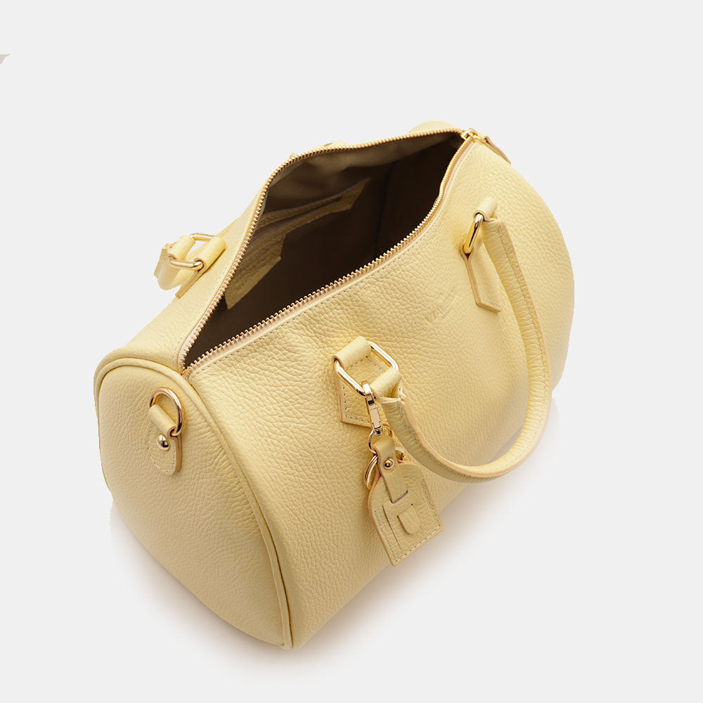 Borsa Bauletto in Pelle Gialla VIAVERDI Made in Italy Linea San Gimignano