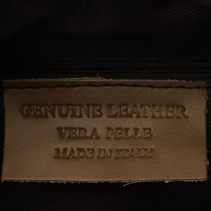 Borsa a Mano con Tracolla VIAVERDI in Pelle Marrone Scuro Matelassè Made in Italy linea Saturnia