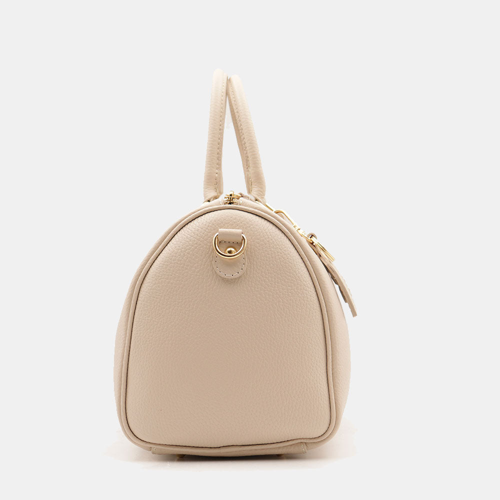 Borsa Bauletto in Pelle Beige VIAVERDI Made in Italy Linea San Gimignano