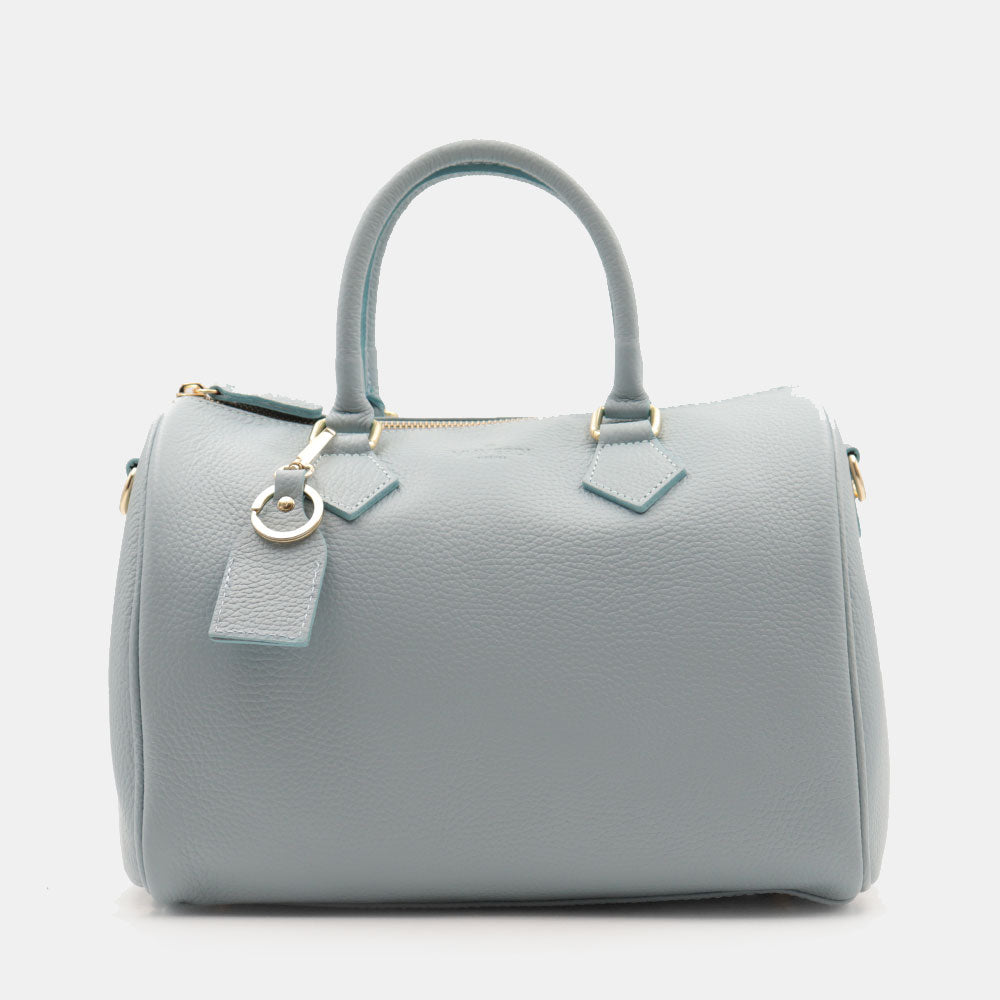 Borsa Bauletto in Pelle Celeste VIAVERDI Made in Italy Linea San Gimignano