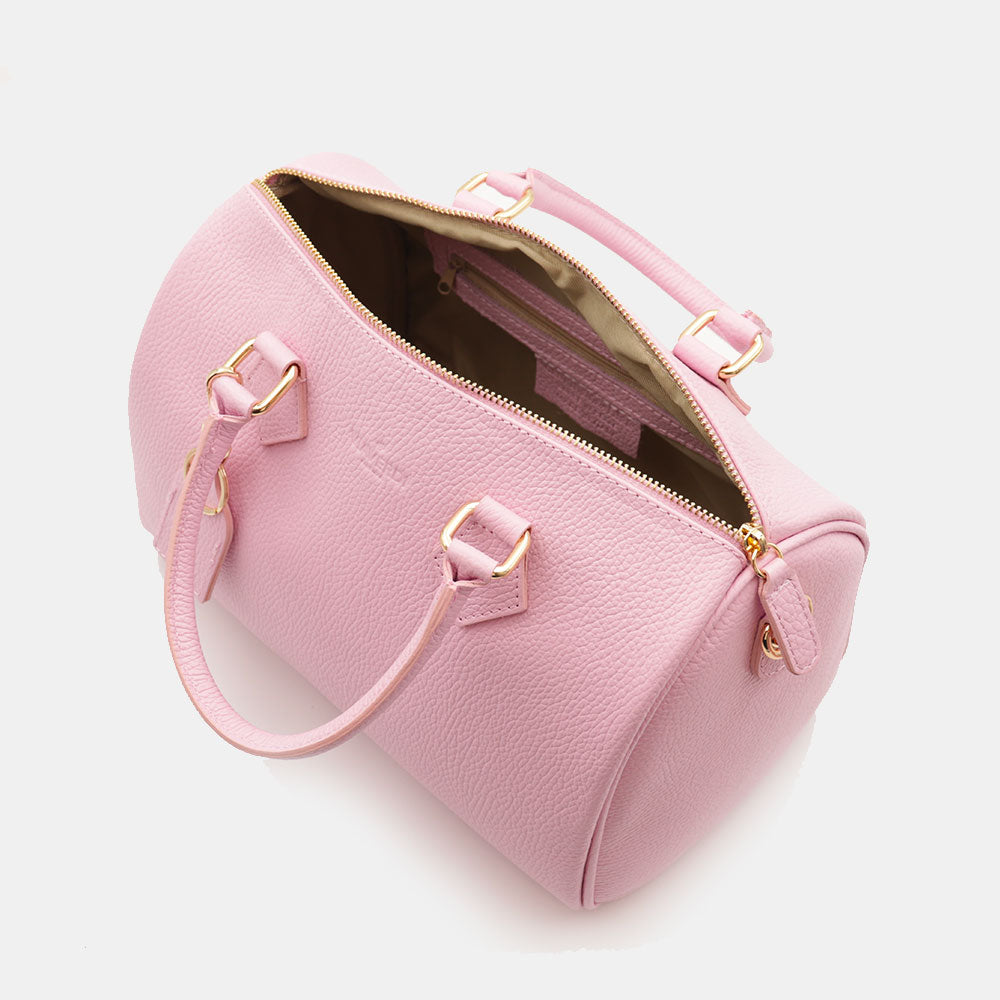 Borsa Bauletto in Pelle Rosa VIAVERDI Made in Italy Linea San Gimignano