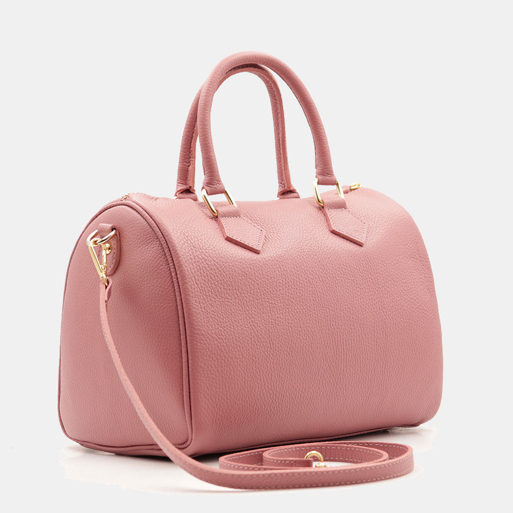 Borsa Bauletto in Pelle Rosa Antico VIAVERDI Made in Italy Linea San Gimignano