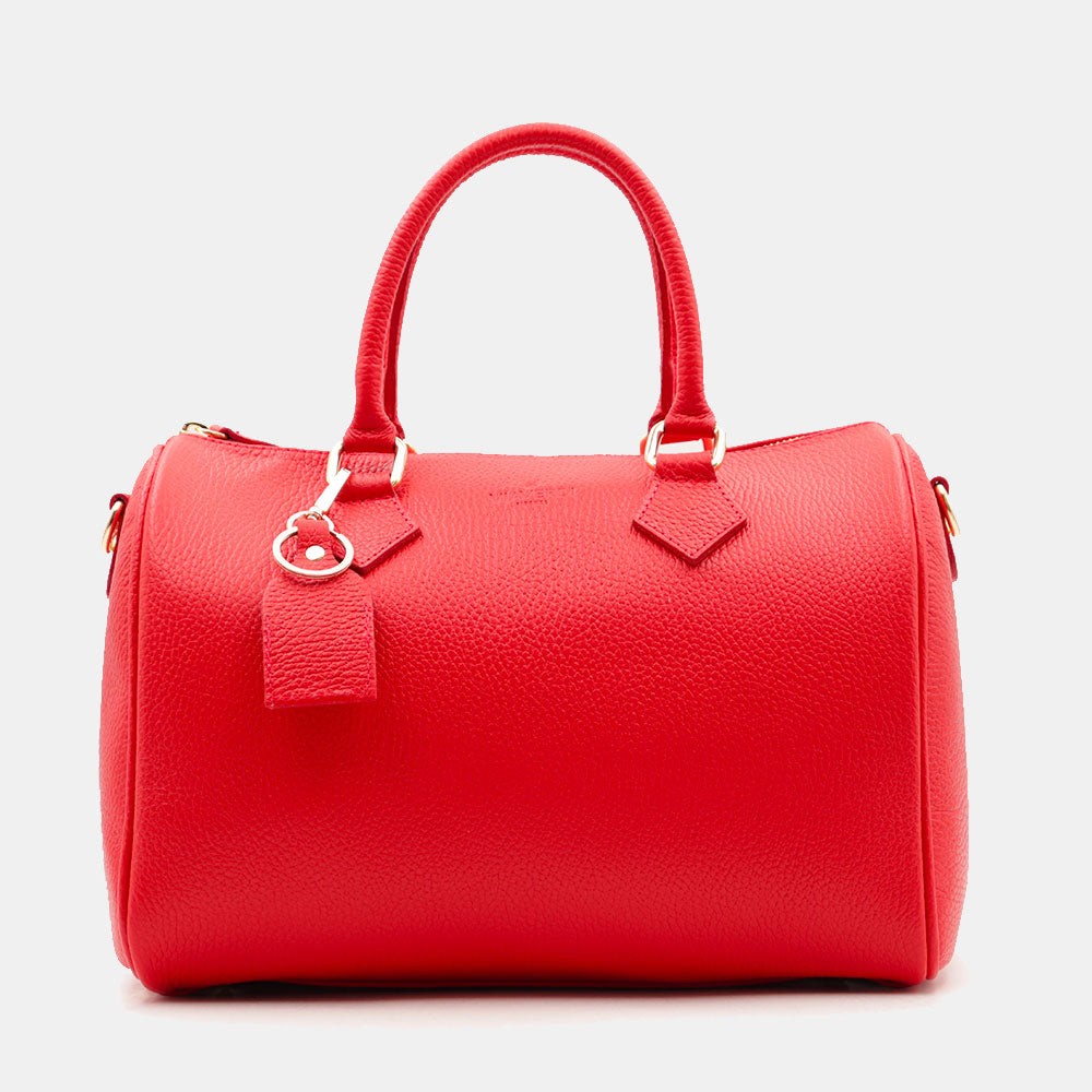 Borsa Bauletto in Pelle Rossa VIAVERDI Made in Italy Linea San Gimignano