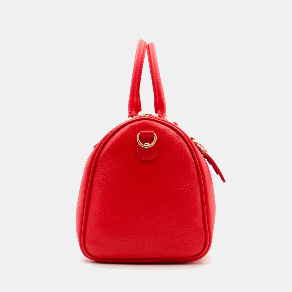 Borsa Bauletto in Pelle Rossa VIAVERDI Made in Italy Linea San Gimignano
