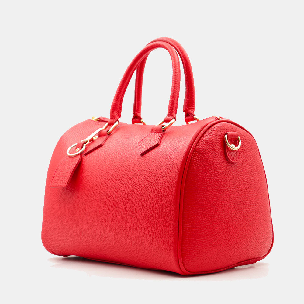 Borsa Bauletto in Pelle Rossa VIAVERDI Made in Italy Linea San Gimignano