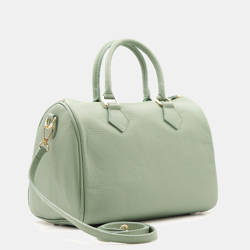 Borsa Bauletto in Pelle Verde Menta VIAVERDI Made in Italy Linea San Gimignano