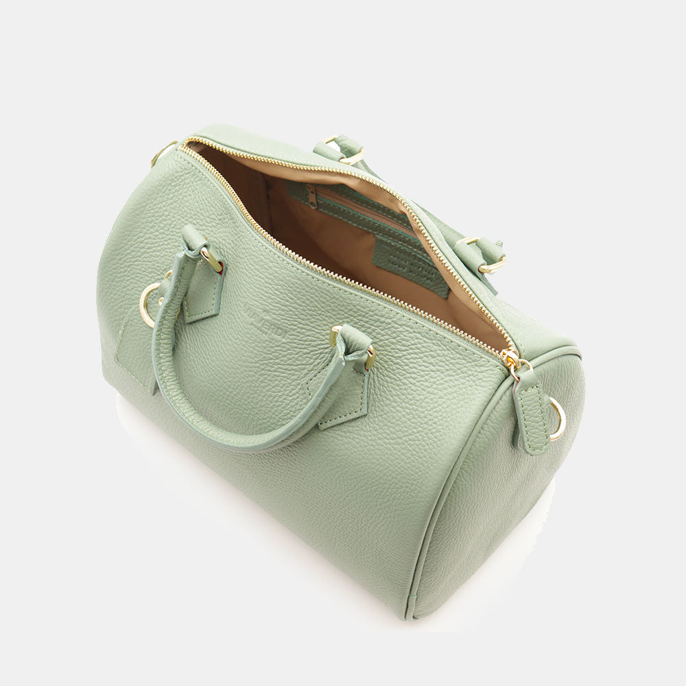 Borsa Bauletto in Pelle Verde Menta VIAVERDI Made in Italy Linea San Gimignano