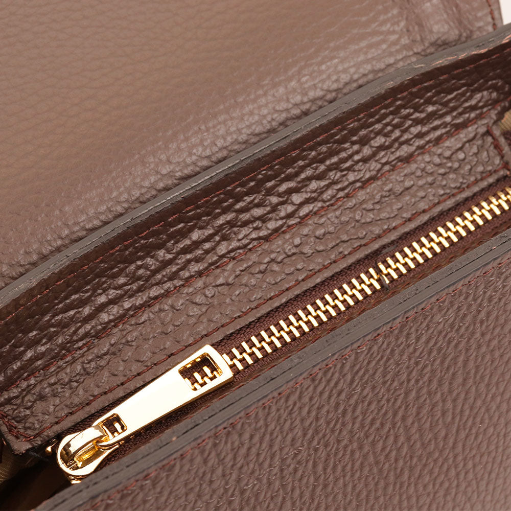 Borsa a Tracolla VIAVERDI in Pelle Marrone Made in Italy linea San Gimignano