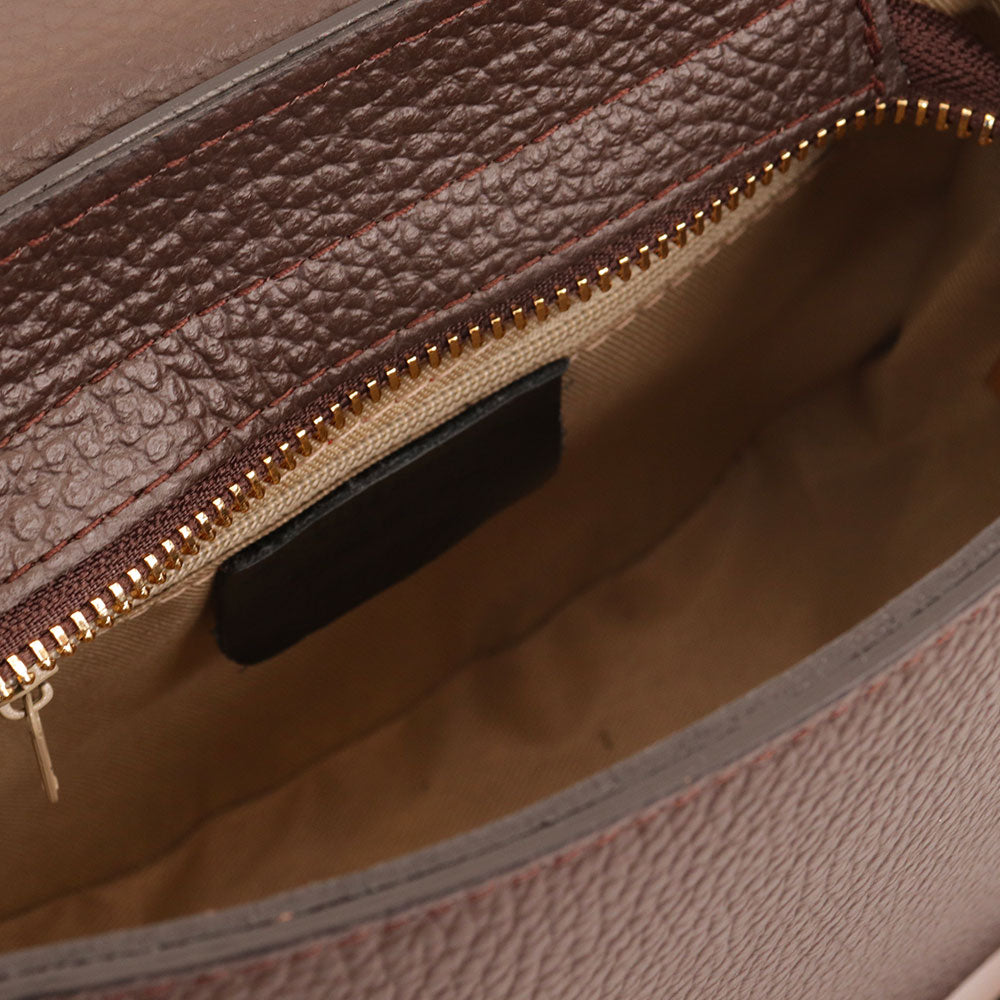 Borsa a Tracolla VIAVERDI in Pelle Marrone Made in Italy linea San Gimignano