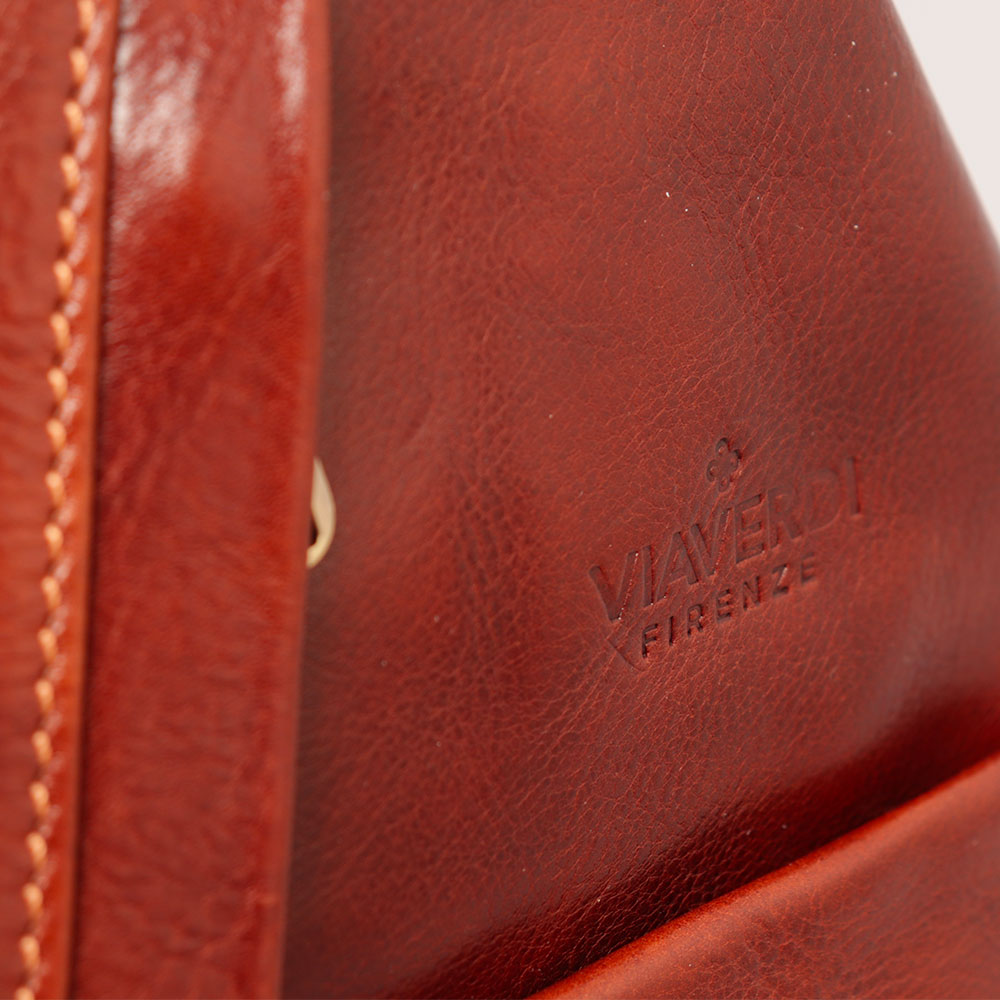 Zaino Donna VIAVERDI in Pelle Marrone Made in Italy linea Firenze