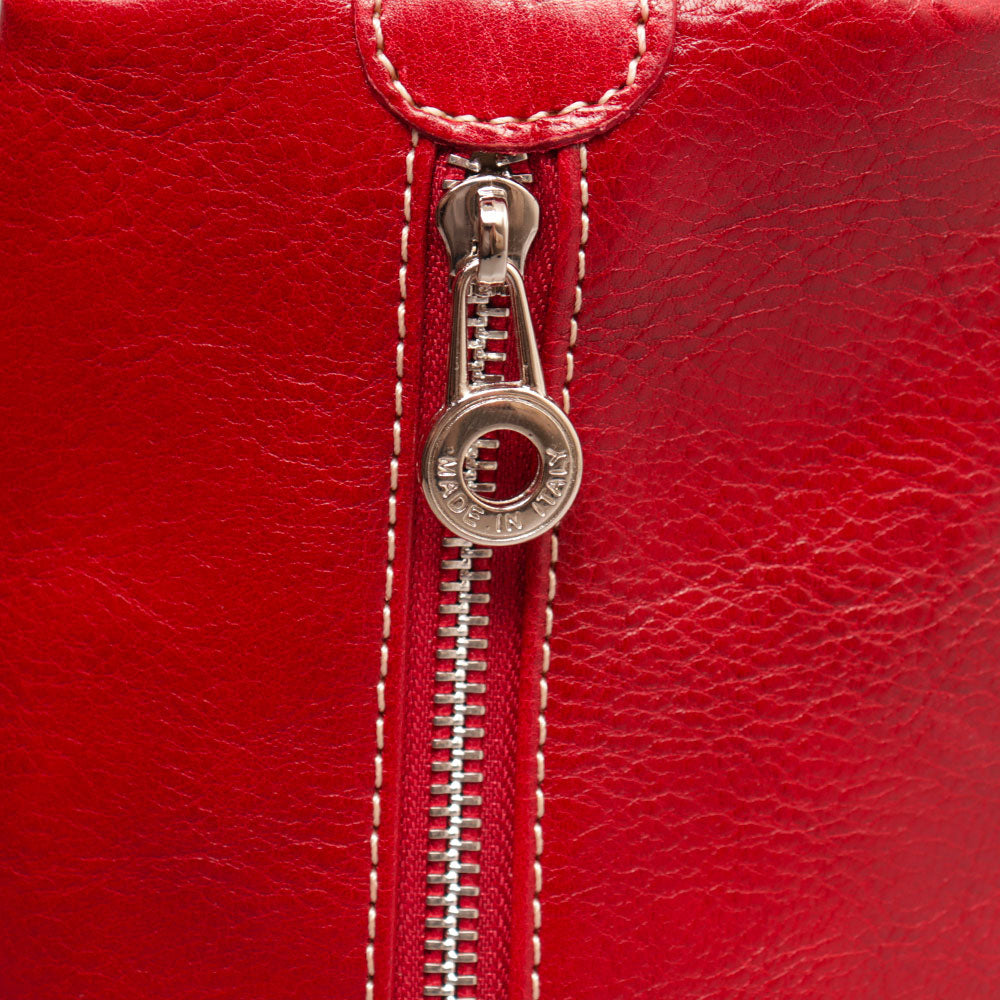 Zaino Donna VIAVERDI in Pelle Rosso Made in Italy linea Firenze