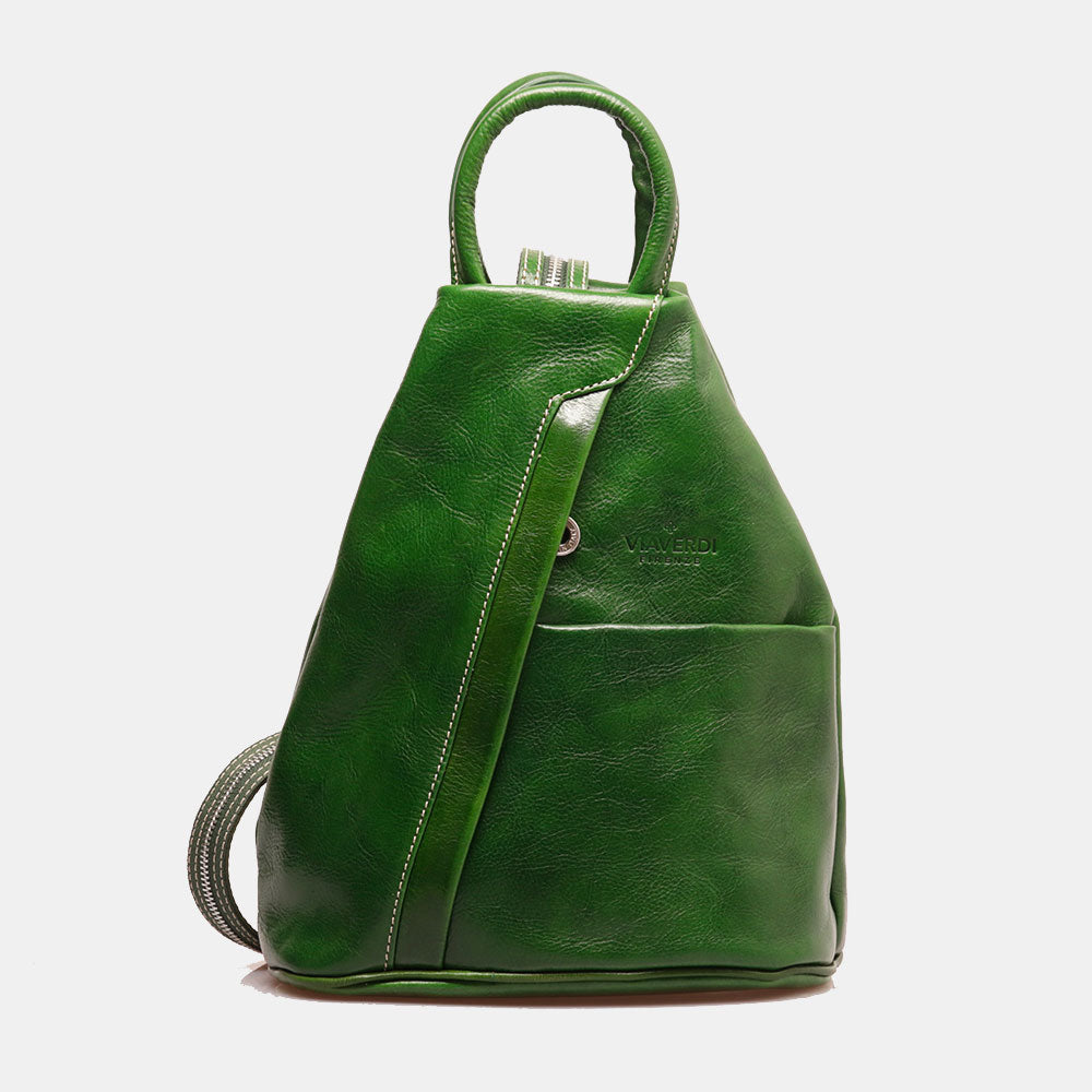 Zaino Donna VIAVERDI in Pelle Verde Made in Italy linea Firenze