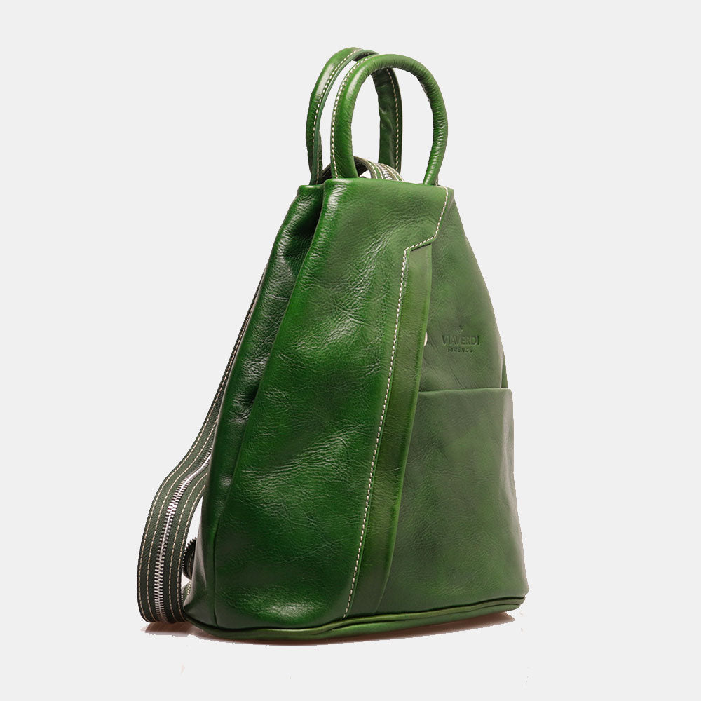 Zaino Donna VIAVERDI in Pelle Verde Made in Italy linea Firenze