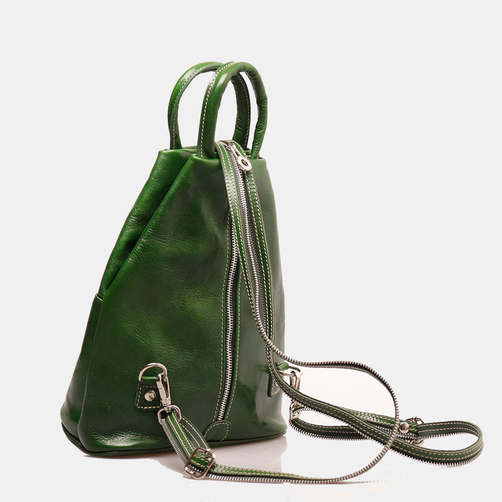 Zaino Donna VIAVERDI in Pelle Verde Made in Italy linea Firenze