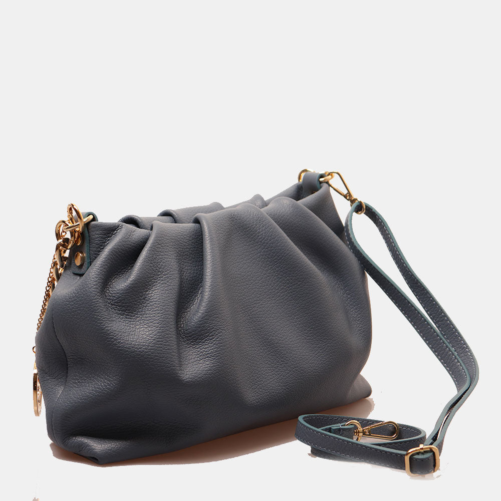 Borsa Hobo a Spalla con Catena VIAVERDI in Pelle Avio Made in Italy linea Monteriggioni