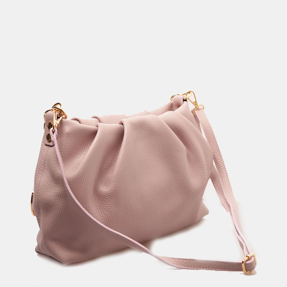 Borsa Hobo a Spalla con Catena VIAVERDI in Pelle Lilla Made in Italy linea Monteriggioni