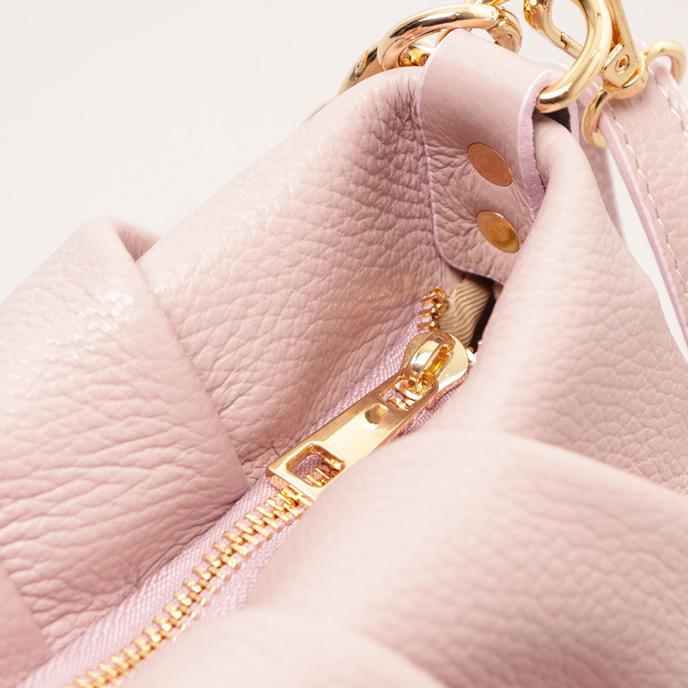 Borsa Hobo a Spalla con Catena VIAVERDI in Pelle Lilla Made in Italy linea Monteriggioni