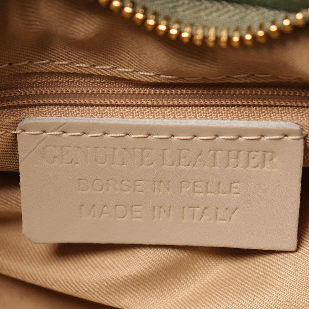 Borsa Hobo a Spalla con Catena VIAVERDI in Pelle Verde Menta Made in Italy linea Monteriggioni