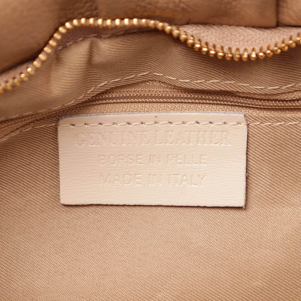 Borsa Hobo a Spalla con Catena VIAVERDI in Pelle Taupe Made in Italy linea Monteriggioni