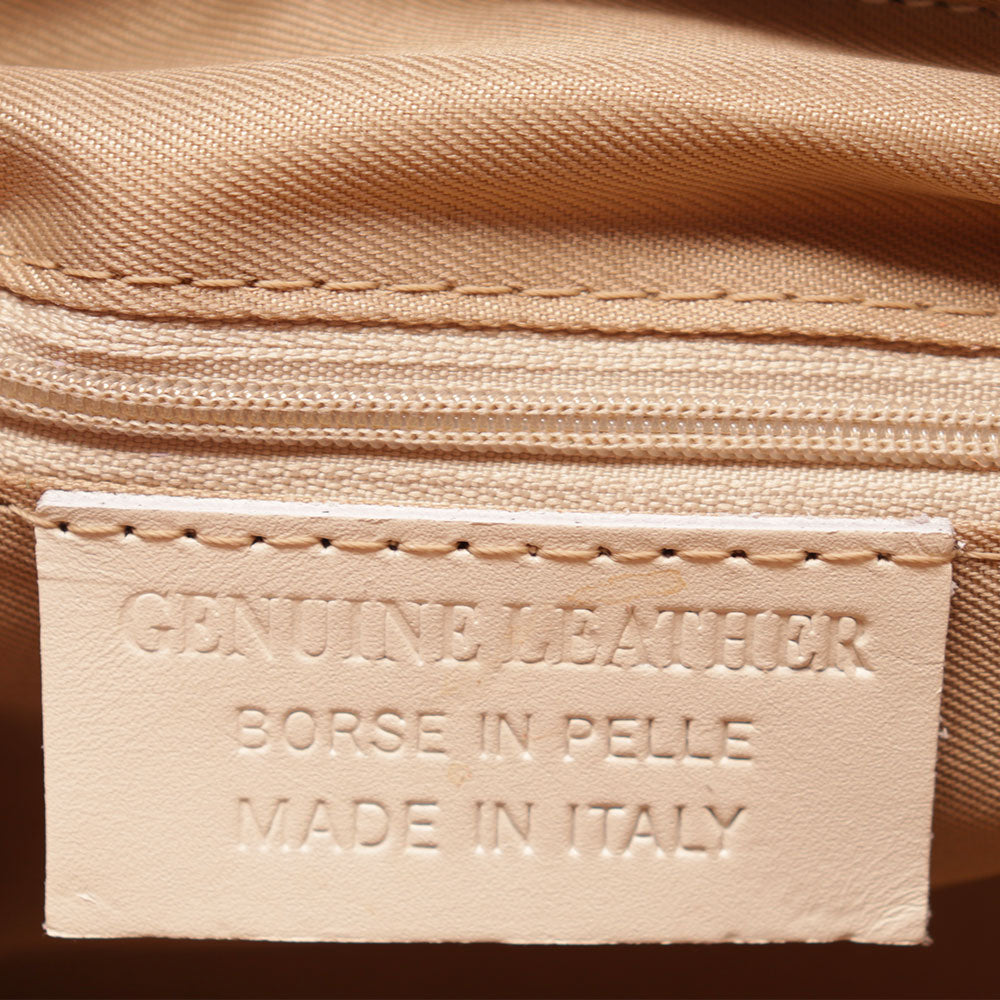 Borsa a Mano con Tracolla VIAVERDI in Pelle Cipria Made in Italy linea Castiglione