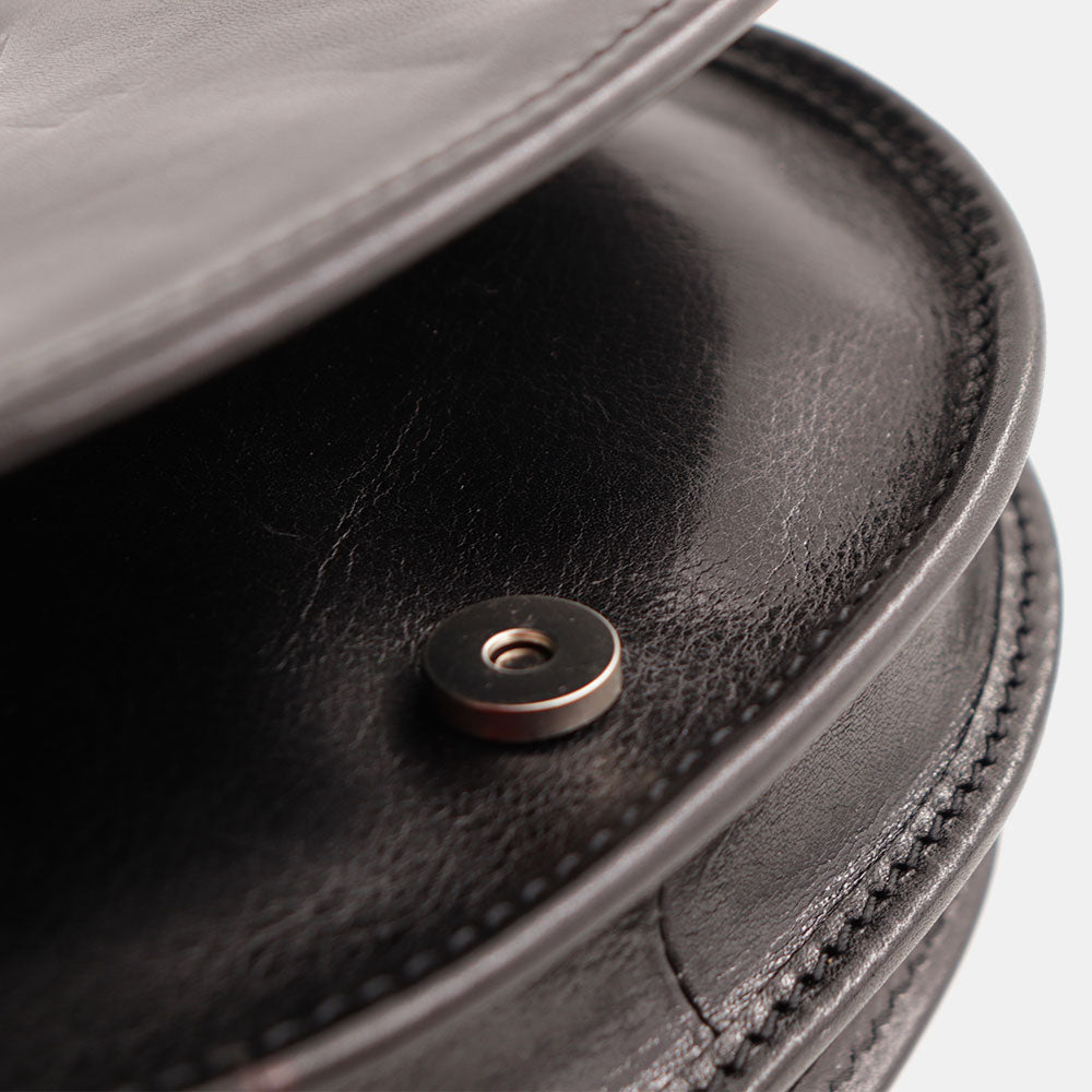 Borsa a Tracolla VIAVERDI in Pelle Nera modello Sella Made in Italy linea Firenze