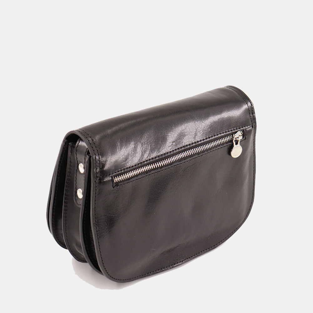 Borsa a Tracolla VIAVERDI in Pelle Nera Made in Italy linea Firenze