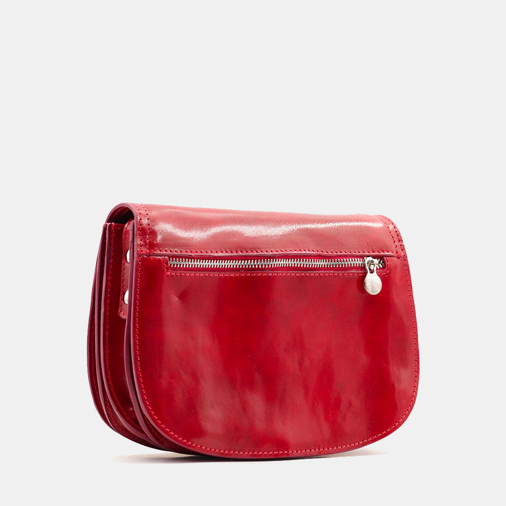 Borsa a Tracolla VIAVERDI in Pelle Rossa Made in Italy linea Firenze