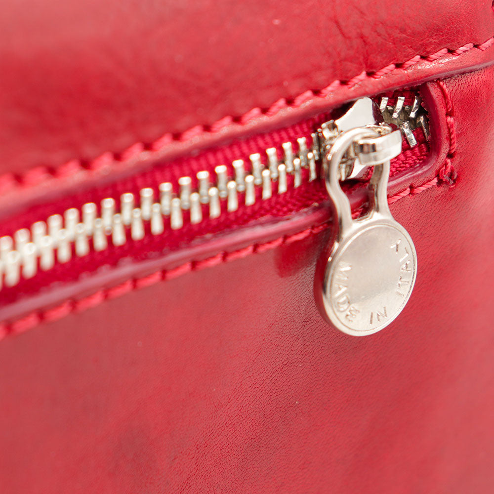 Borsa a Tracolla VIAVERDI in Pelle Rossa Made in Italy linea Firenze