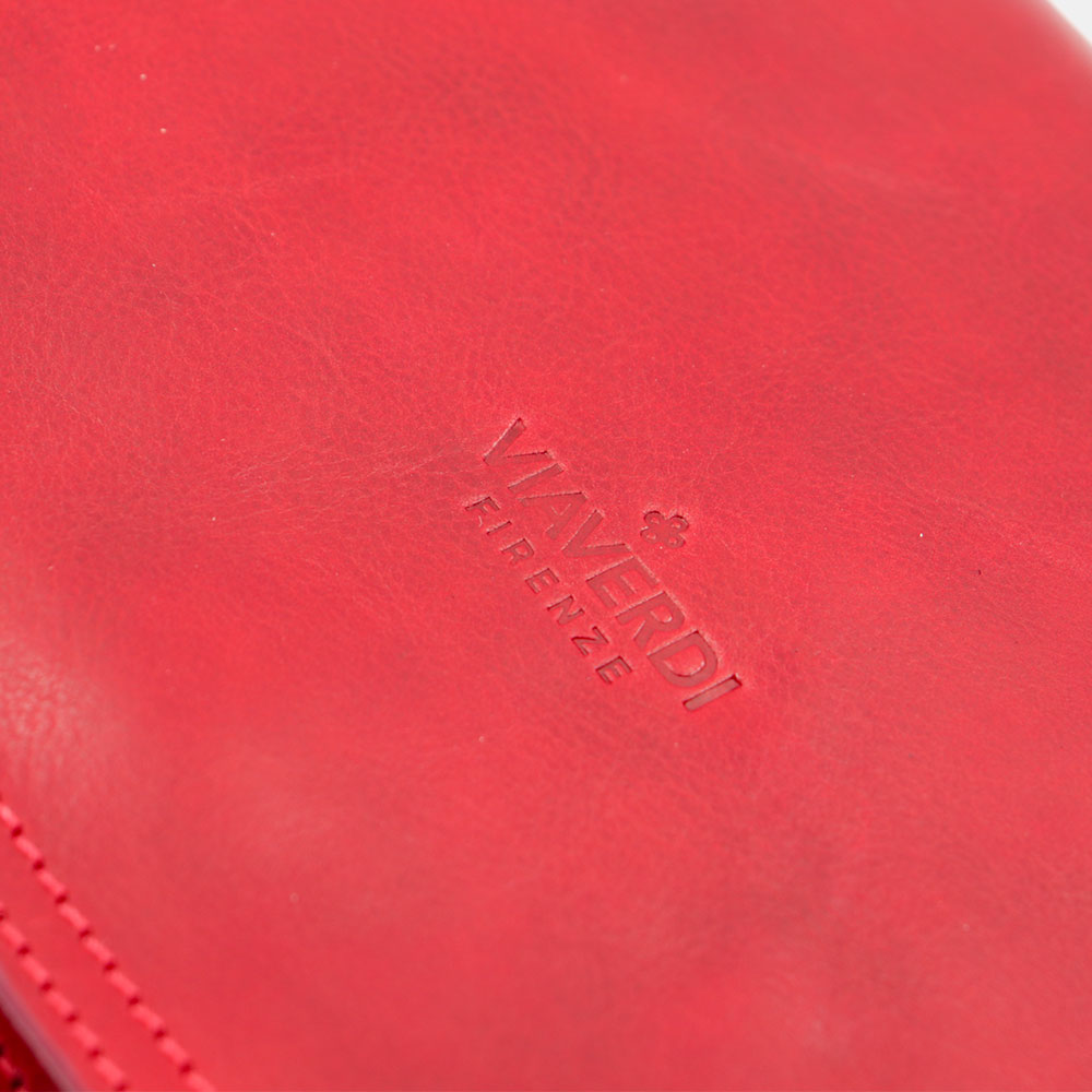 Borsa a Tracolla VIAVERDI in Pelle Rossa Made in Italy linea Firenze
