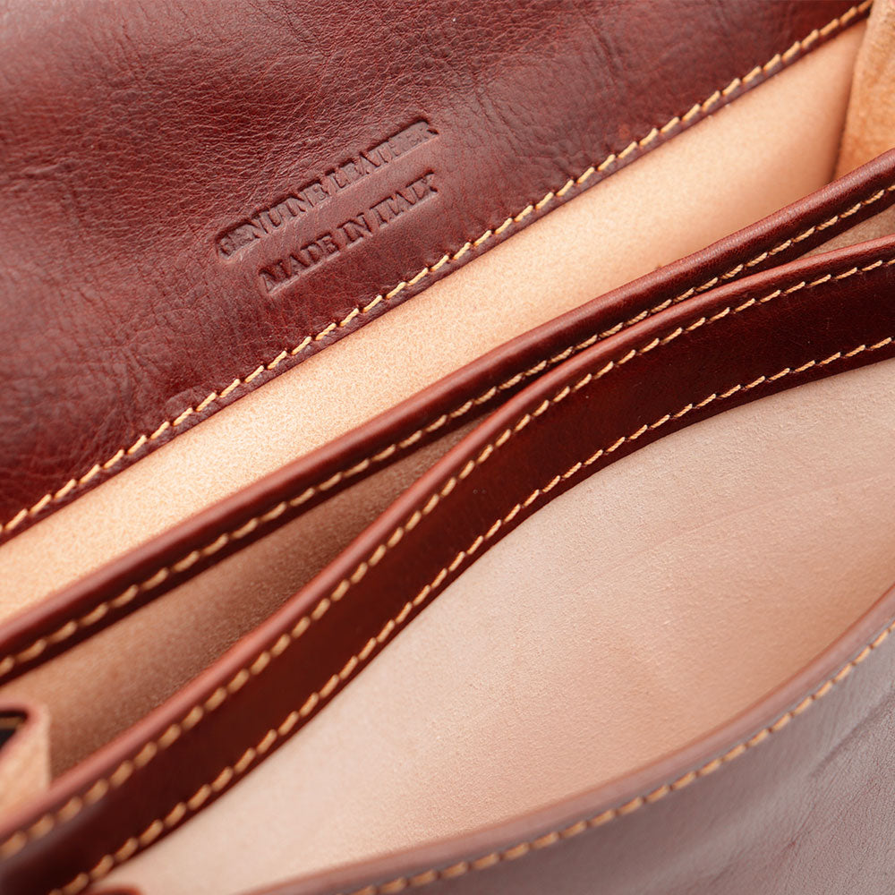 VIAVERDI Schultertasche aus braunem Leder, hergestellt in Italien, Florence-Linie