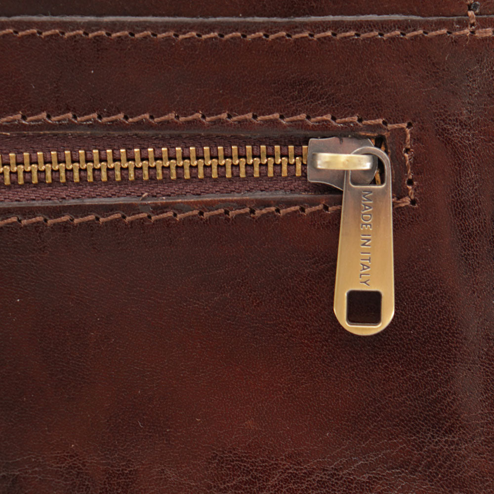 Borsa a Tracolla in Pelle Marrone Testa di Moro VIAVERDI Made in Italy linea Firenze