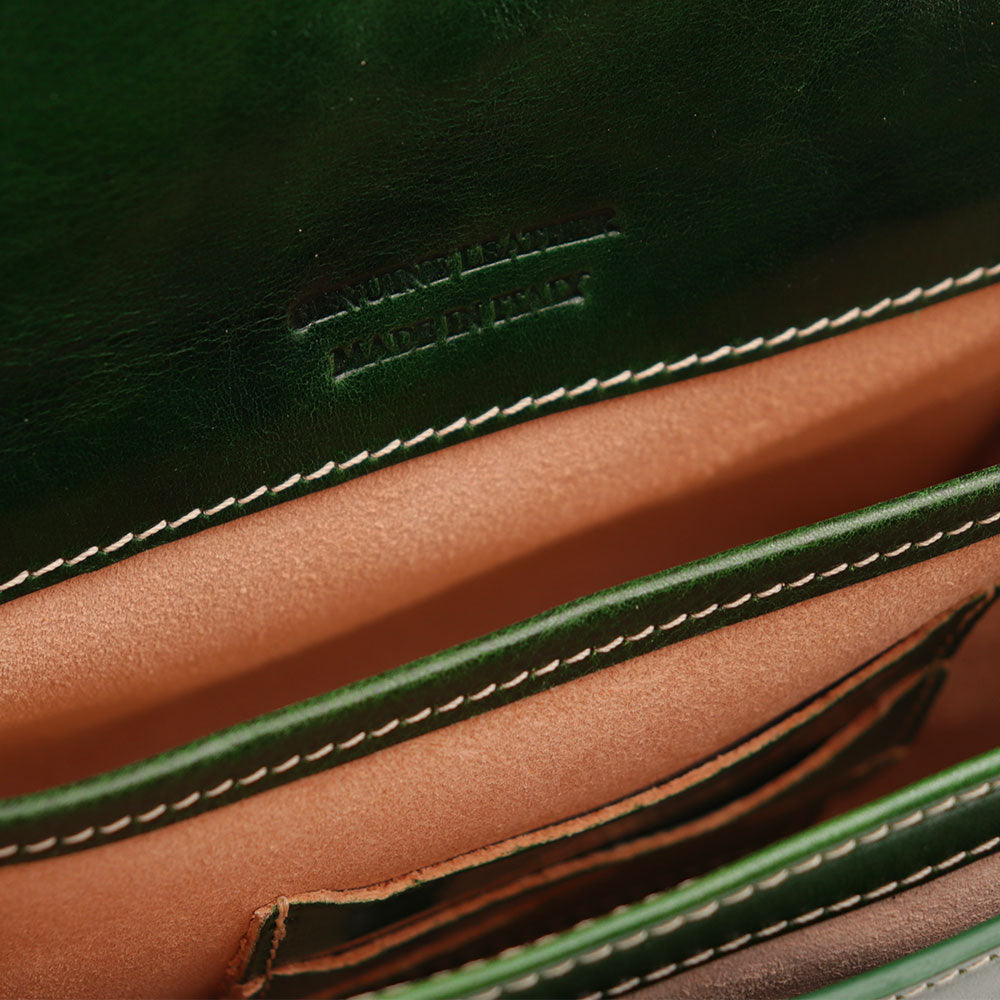 Borsa a Tracolla in Pelle Verde VIAVERDI Made in Italy linea Firenze