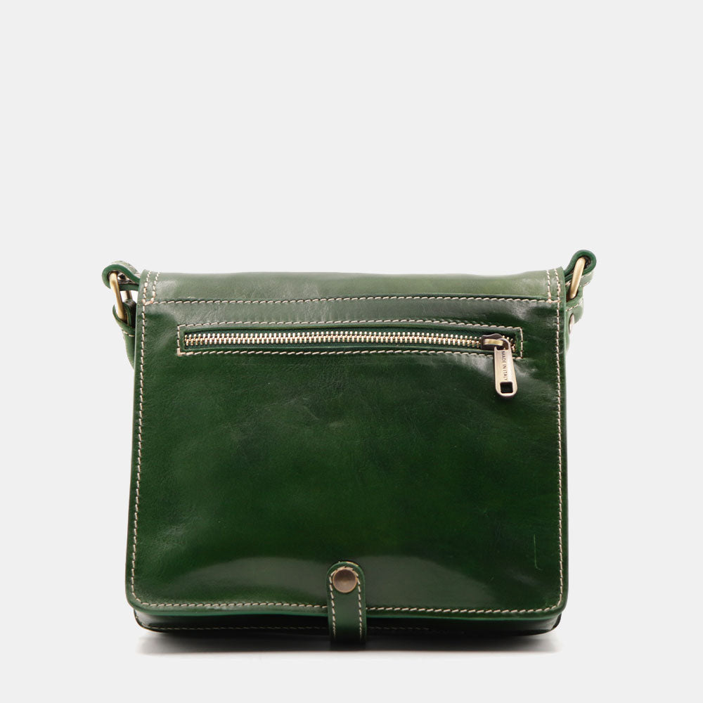 Borsa a Tracolla in Pelle Verde VIAVERDI Made in Italy linea Firenze
