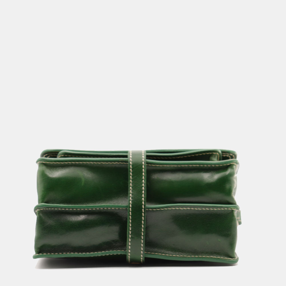 Borsa a Tracolla in Pelle Verde VIAVERDI Made in Italy linea Firenze