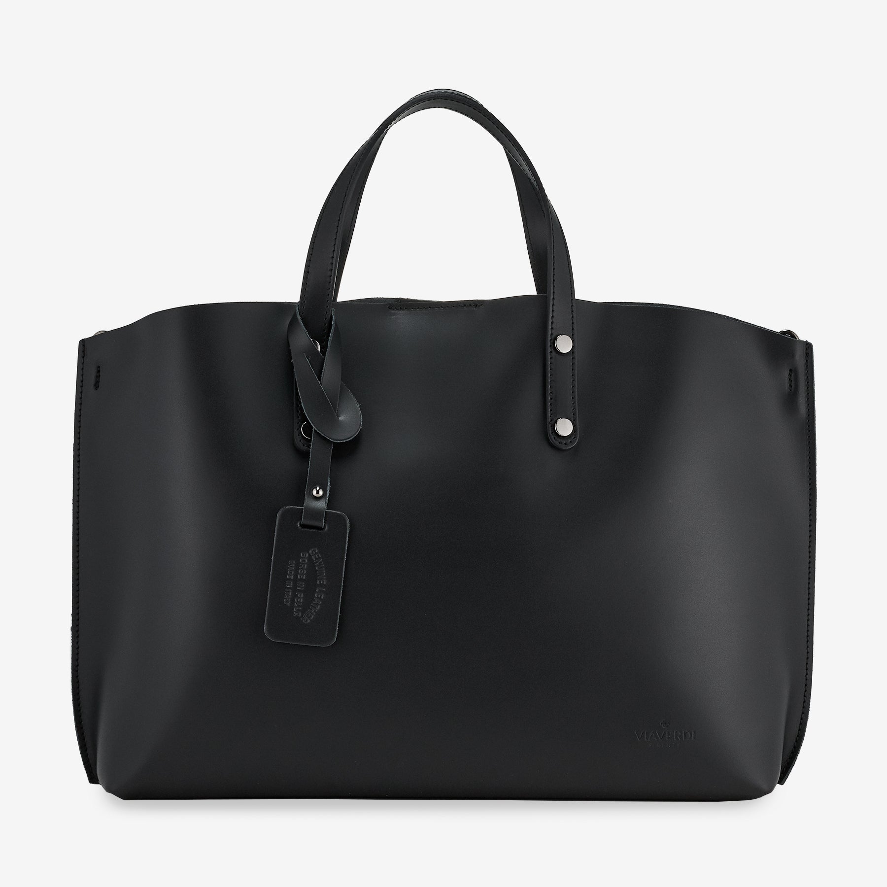 Borsa a Mano in Pelle Nera VIAVERDI Made in Italy