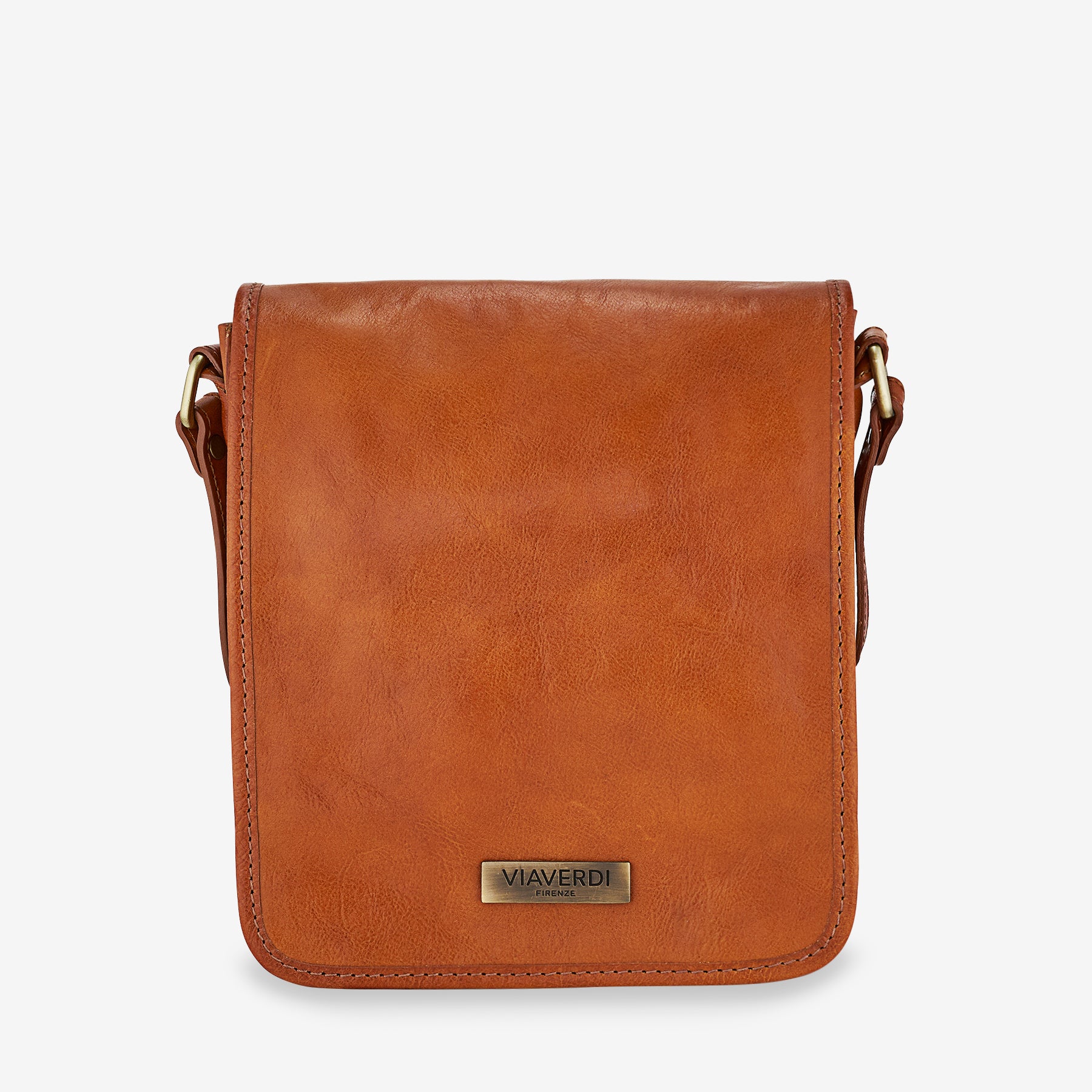 Borsello in Pelle color Cuoio VIAVERDI Made in Italy