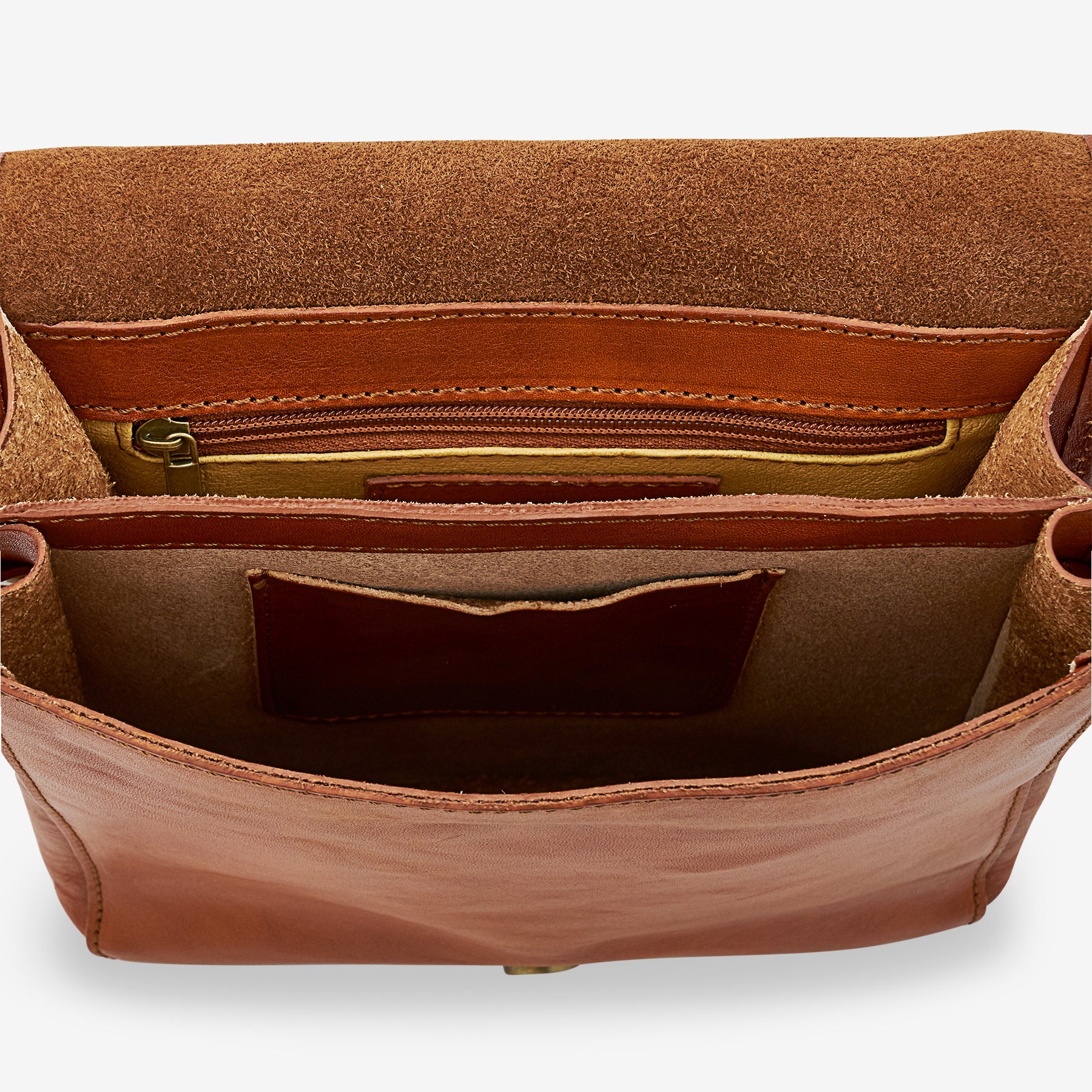 Borsello in Pelle color Cuoio VIAVERDI Made in Italy