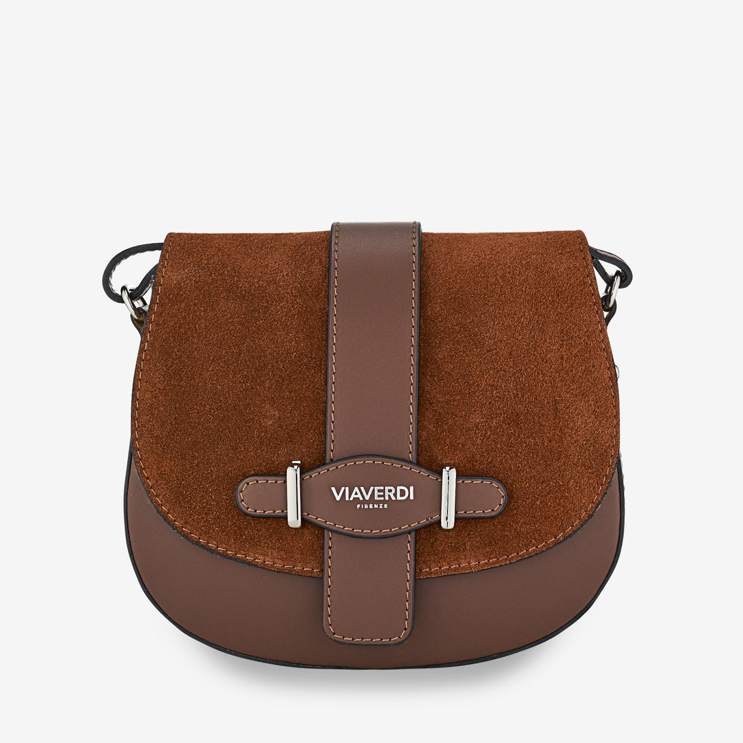 Bolso de Hombro de Piel Negra VIAVERDI Made in Italy