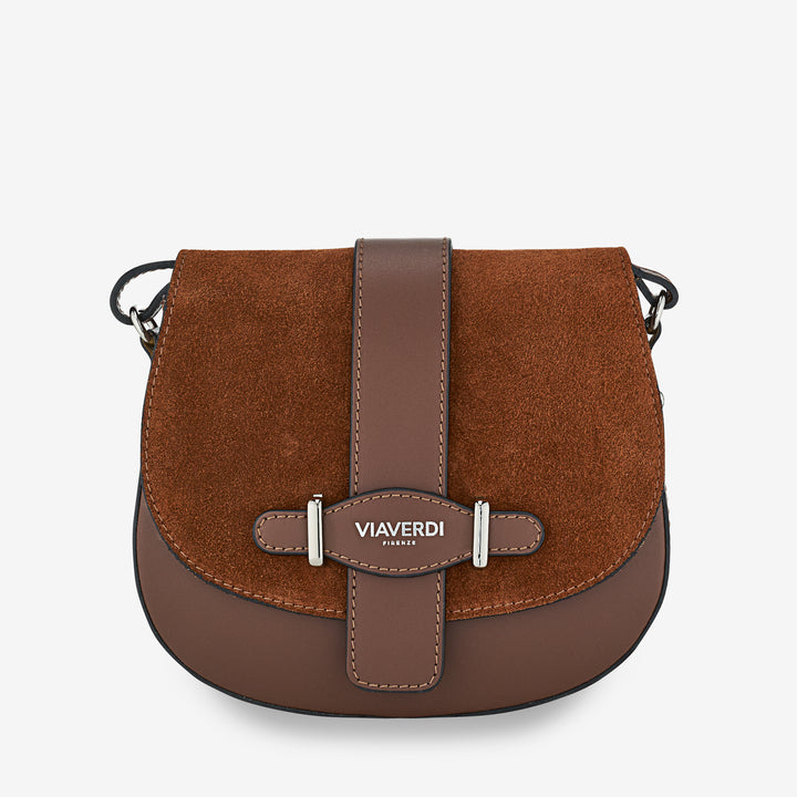 Bolso de Hombro de Piel Negra VIAVERDI Made in Italy