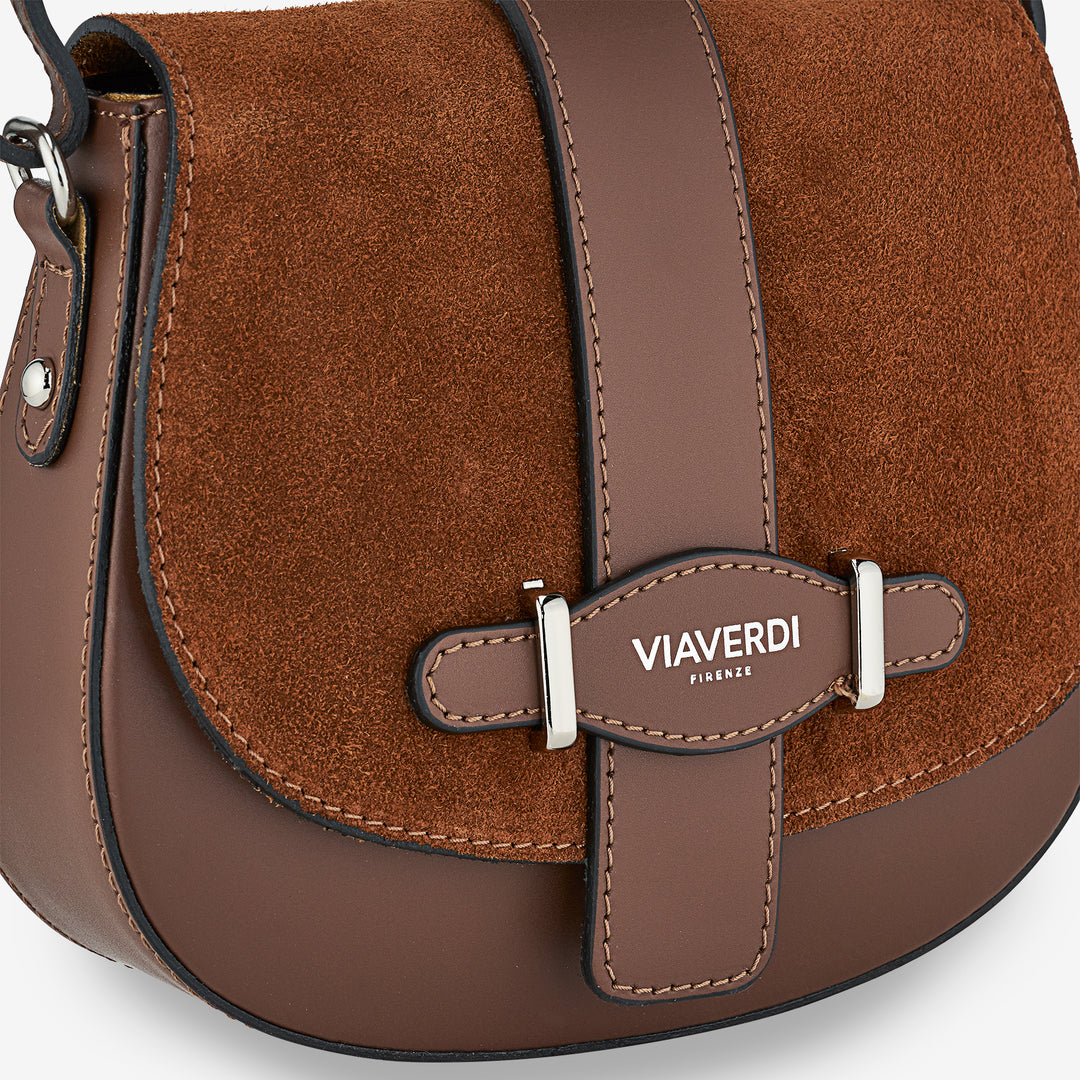Bolso de Hombro de Piel Negra VIAVERDI Made in Italy