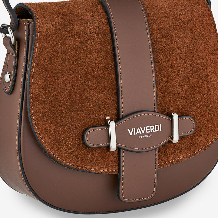 Bolso de Hombro de Piel Negra VIAVERDI Made in Italy