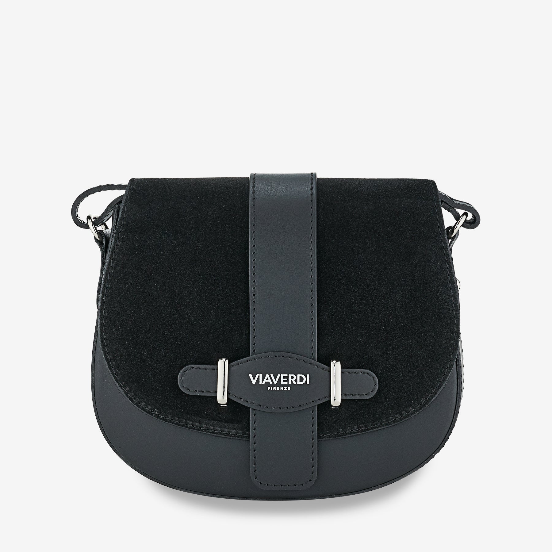 Borsa a Tracolla in Pelle Nera VIAVERDI Made in Italy
