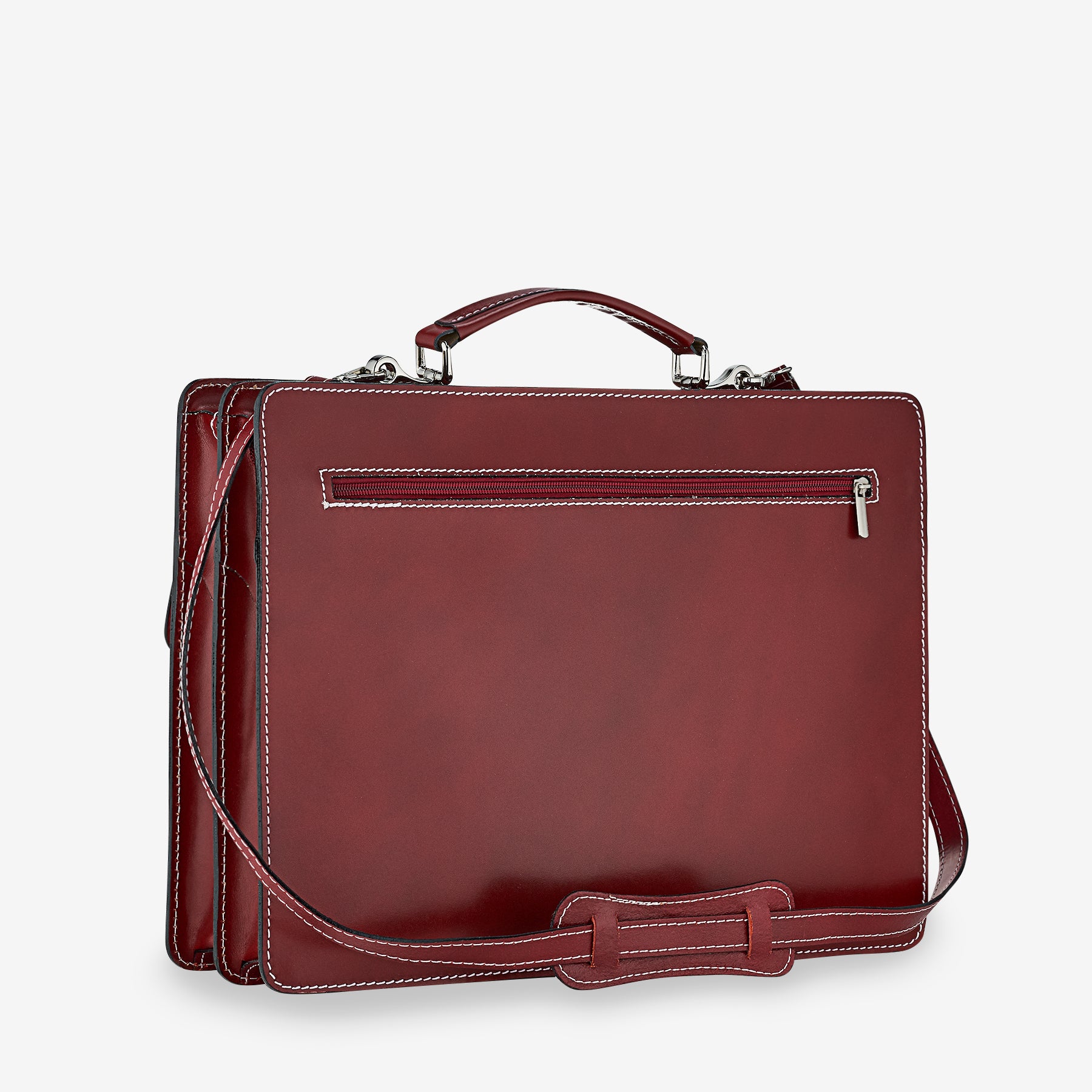 Borsa da Lavoro in Pelle Bordeaux VIAVERDI Made in Italy - Porta Ombrelli e Pc 15.6