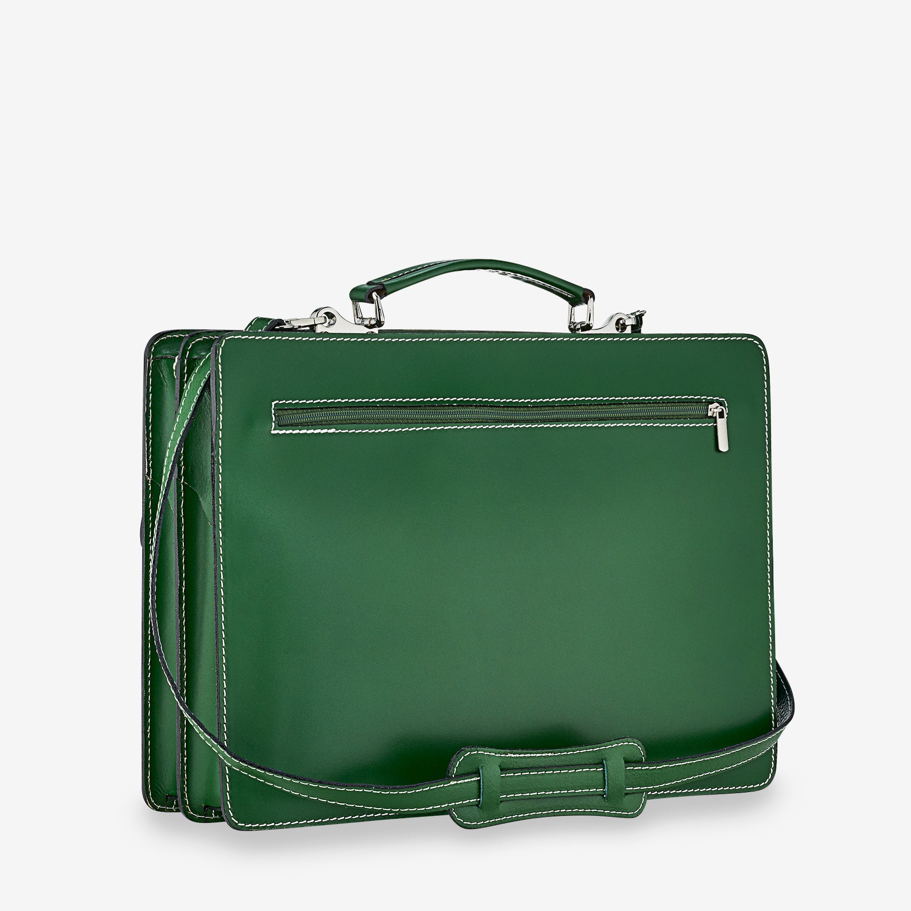 Borsa da Lavoro in Pelle Verde VIAVERDI Made in Italy - Porta Ombrelli e Pc 15.6